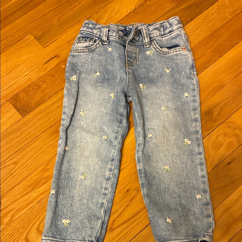 Cat & Jack Light Blue Jeans with Floral Embroidery